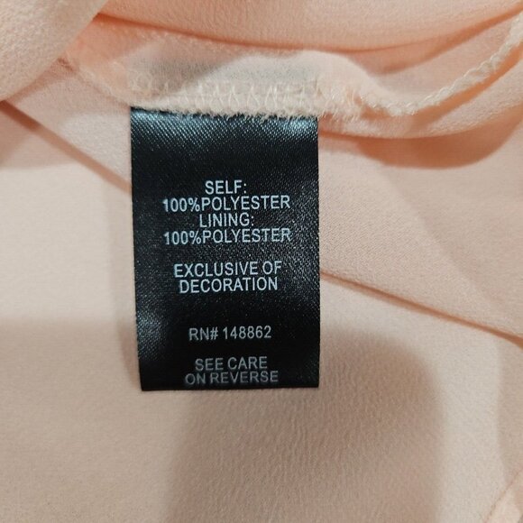 Torrid Womens Size 2 2x Peach Top Peplum Chiffon Sleeveless Sequins Beads - Picture 4 of 8